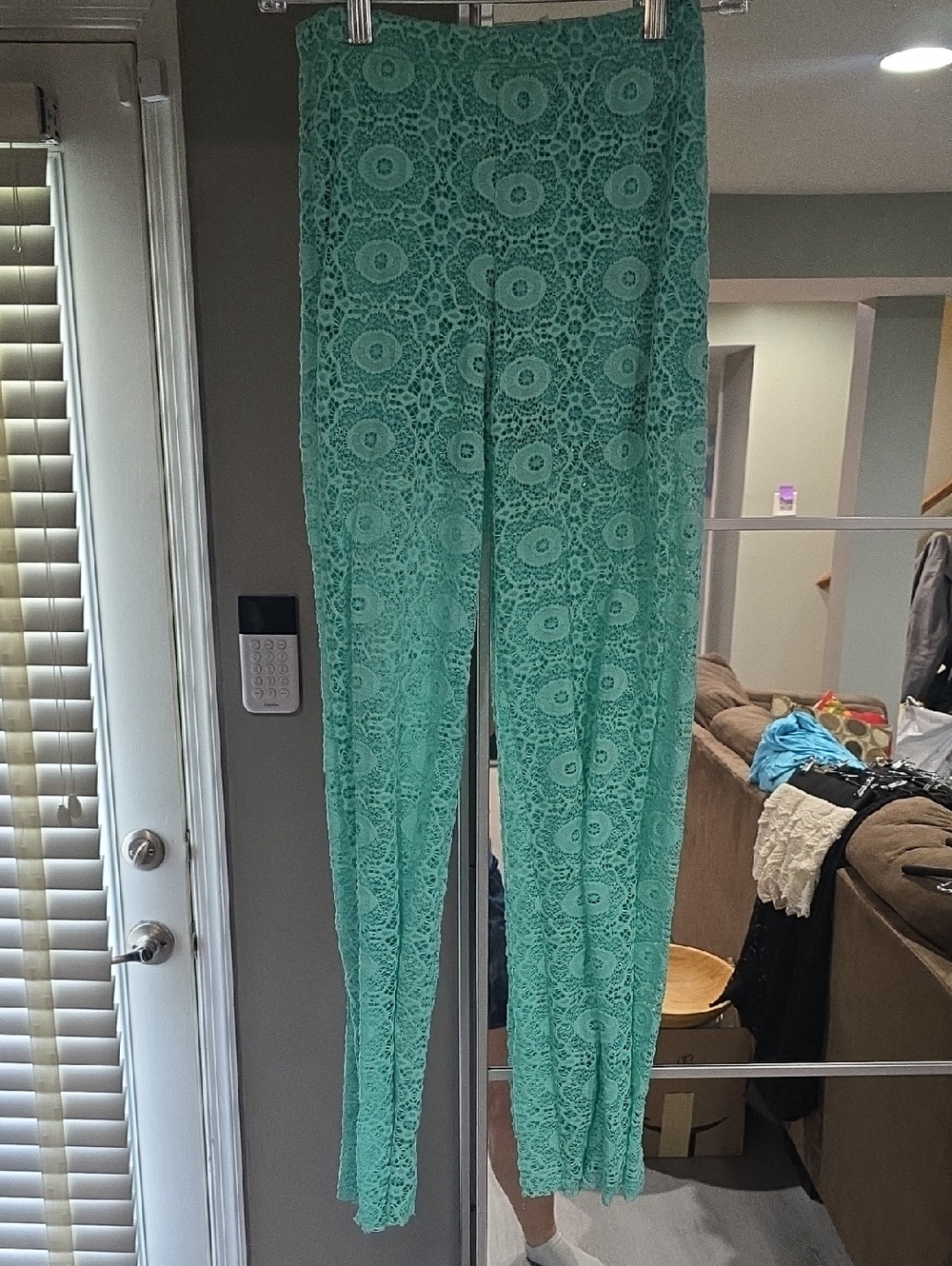 Women’s Lace Overlay Pants - Green